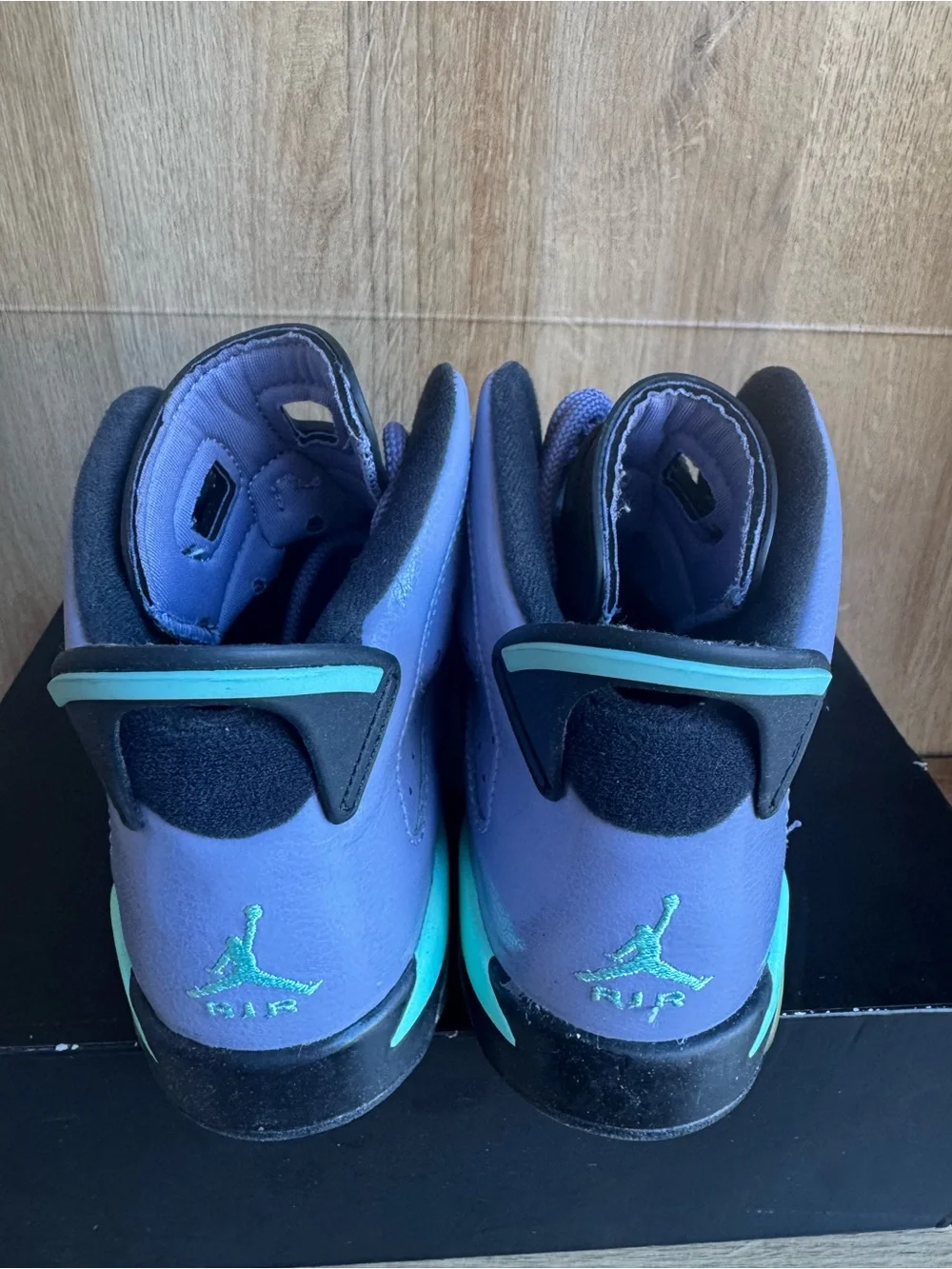 Jordan Retro 6 Kids' Purple and Teal High-Top Sneakers